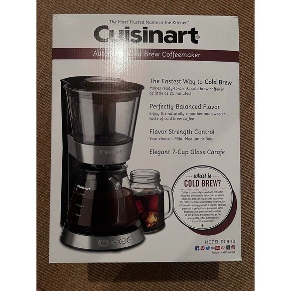 NEW Cuisinart Automatic Cold Brew Coffeemaker Fast Iced Coffee 7Cup Glass Carafe - Picture 1 of 6